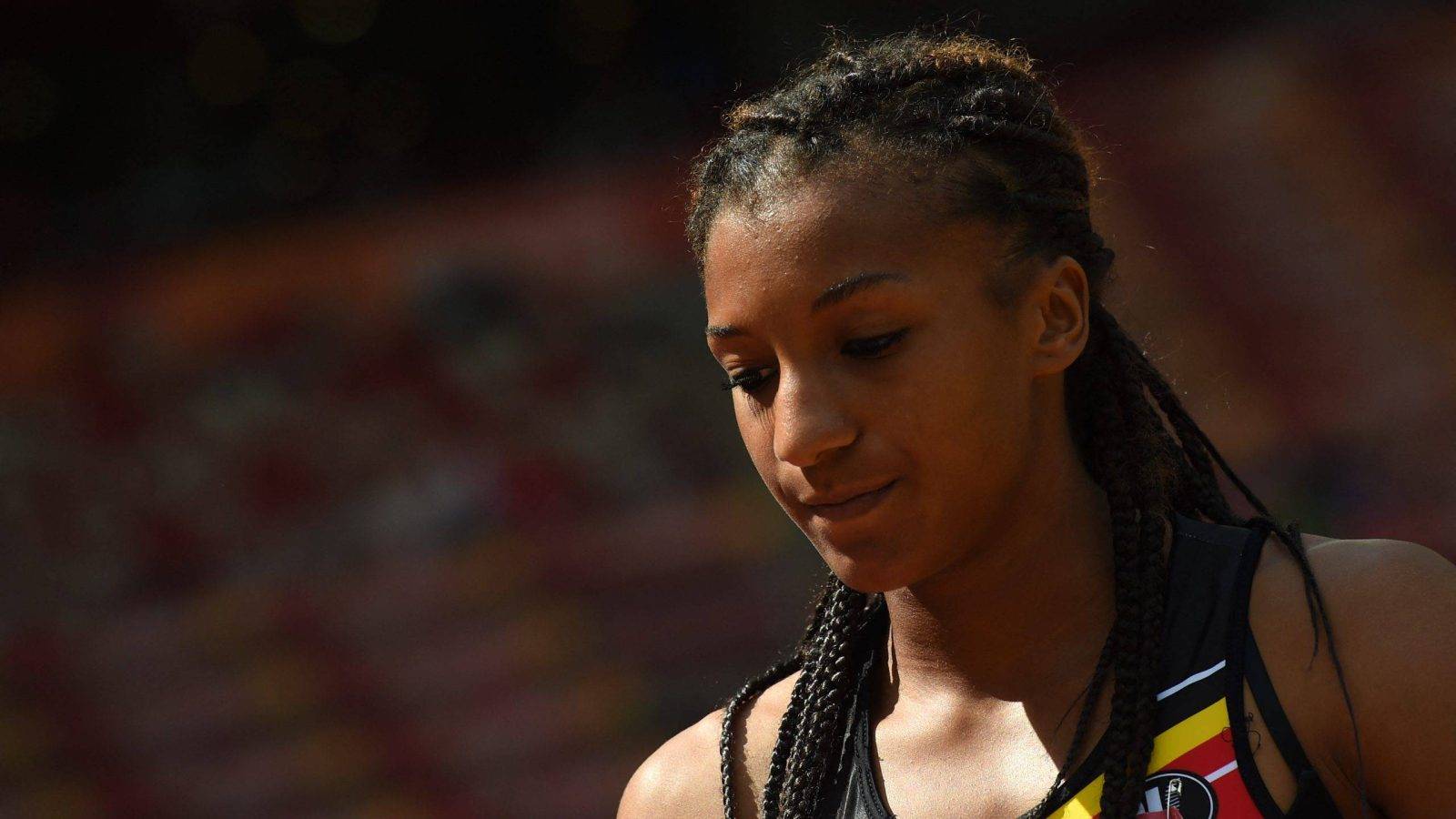 Belgium's Nafissatou Thiam competes in the javelin throw of the women's heptathlon athletics event at the 2015 IAAF World Championships at the "Bird's Nest" National Stadium in Beijing on August 23, 2015.  AFP PHOTO / FRANCK FIFE 
FRANCK FIFE / AFP